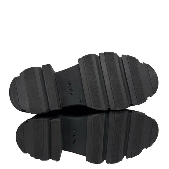 New! GANNI Leather Knee High Tubular Platform Boot Black Size 10 US 40 EU DD393A - Picture 6 of 8